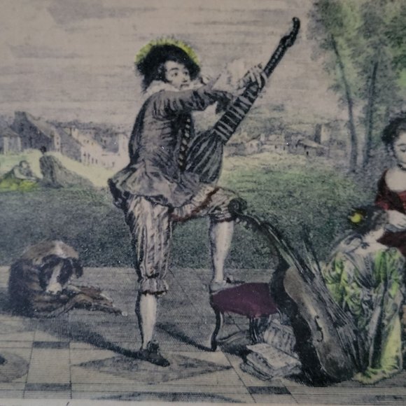 Vintage Framed Print Les Charmes De La Vie Engraving, French Art, French Decor - Picture 5 of 8